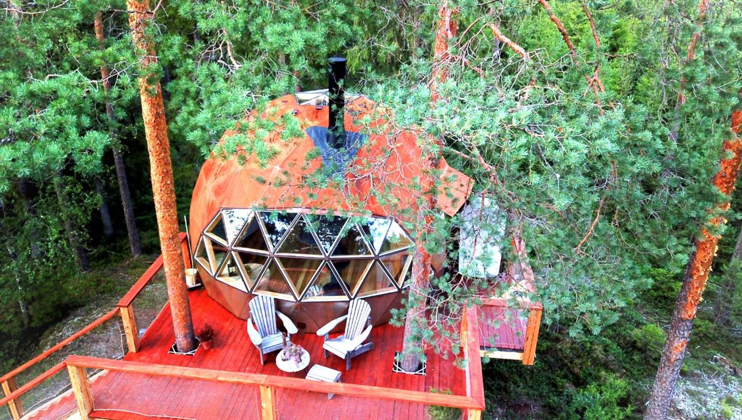 the cabin seen from above