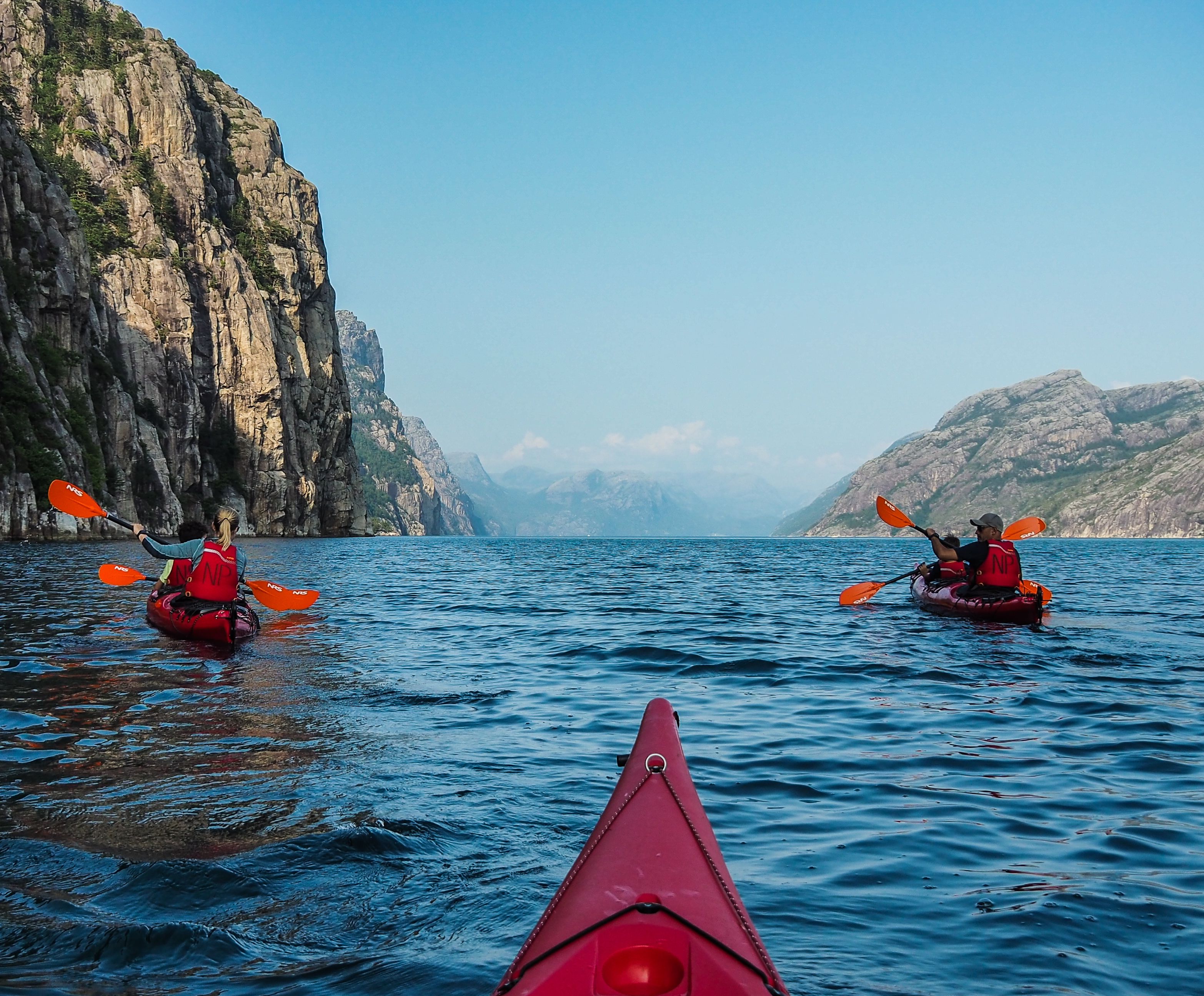 Paddling in the fjord