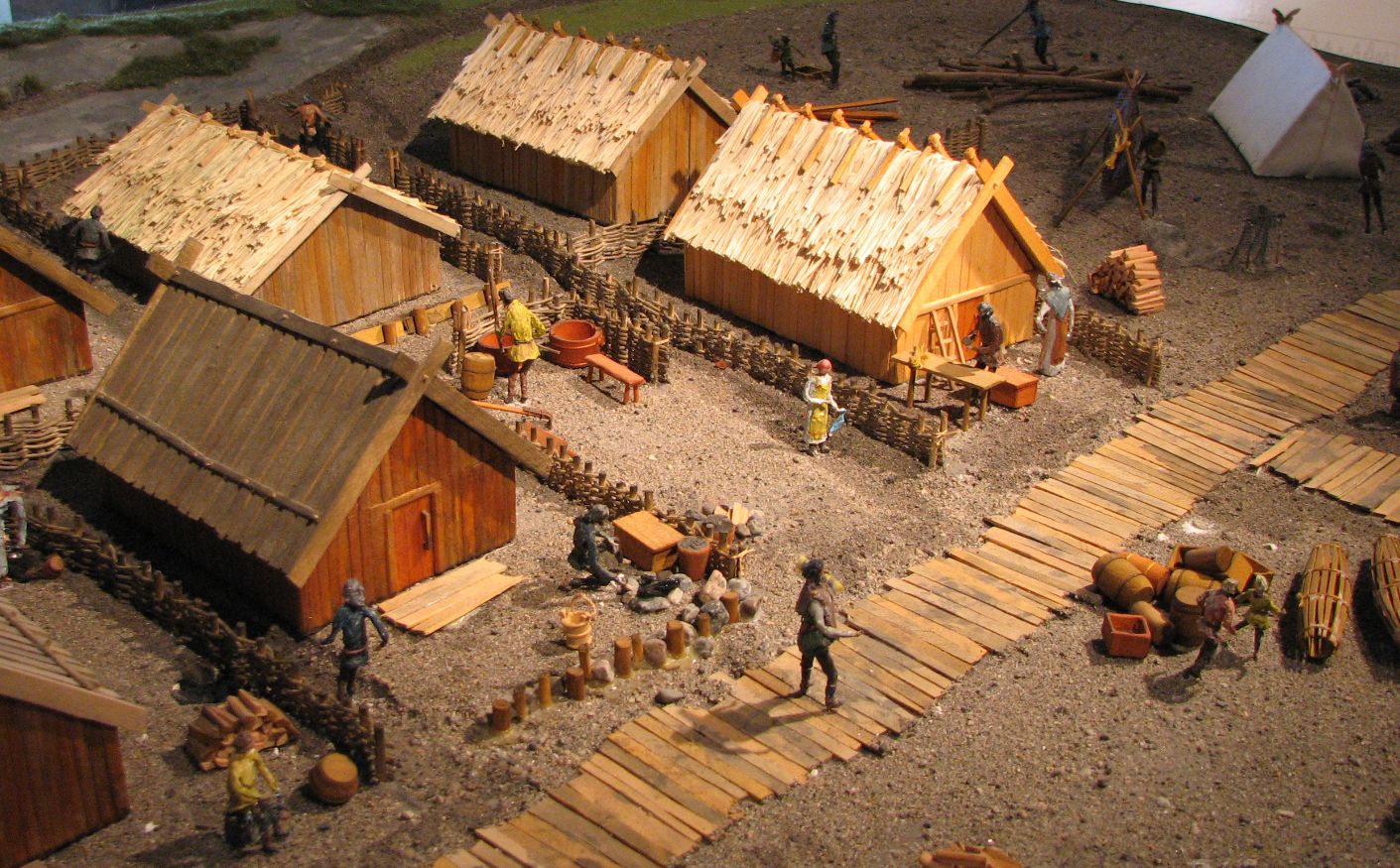 Model town of what Kaupang looked like when the Vikings lived there