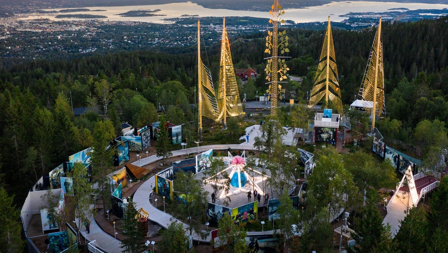 Aerial shot of the Rose Castle