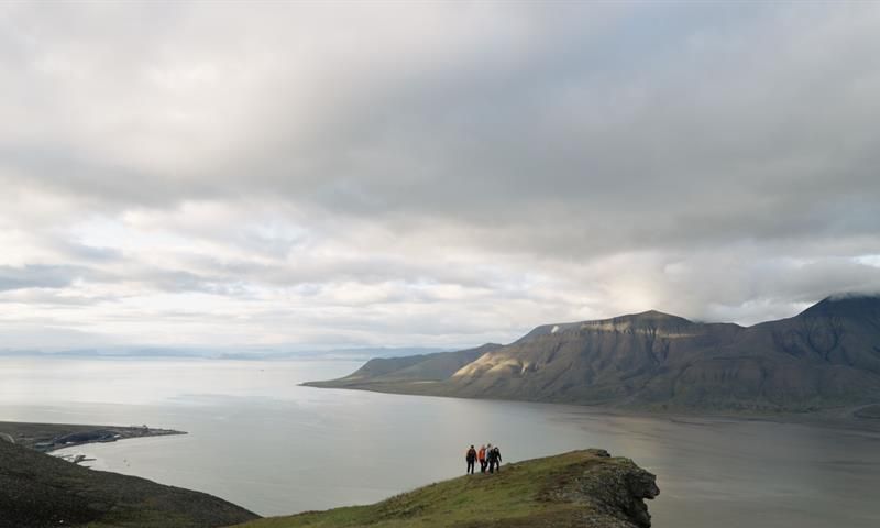 persons hiking in the mountain 