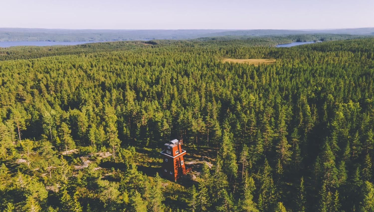 Dronebilde av tårnet