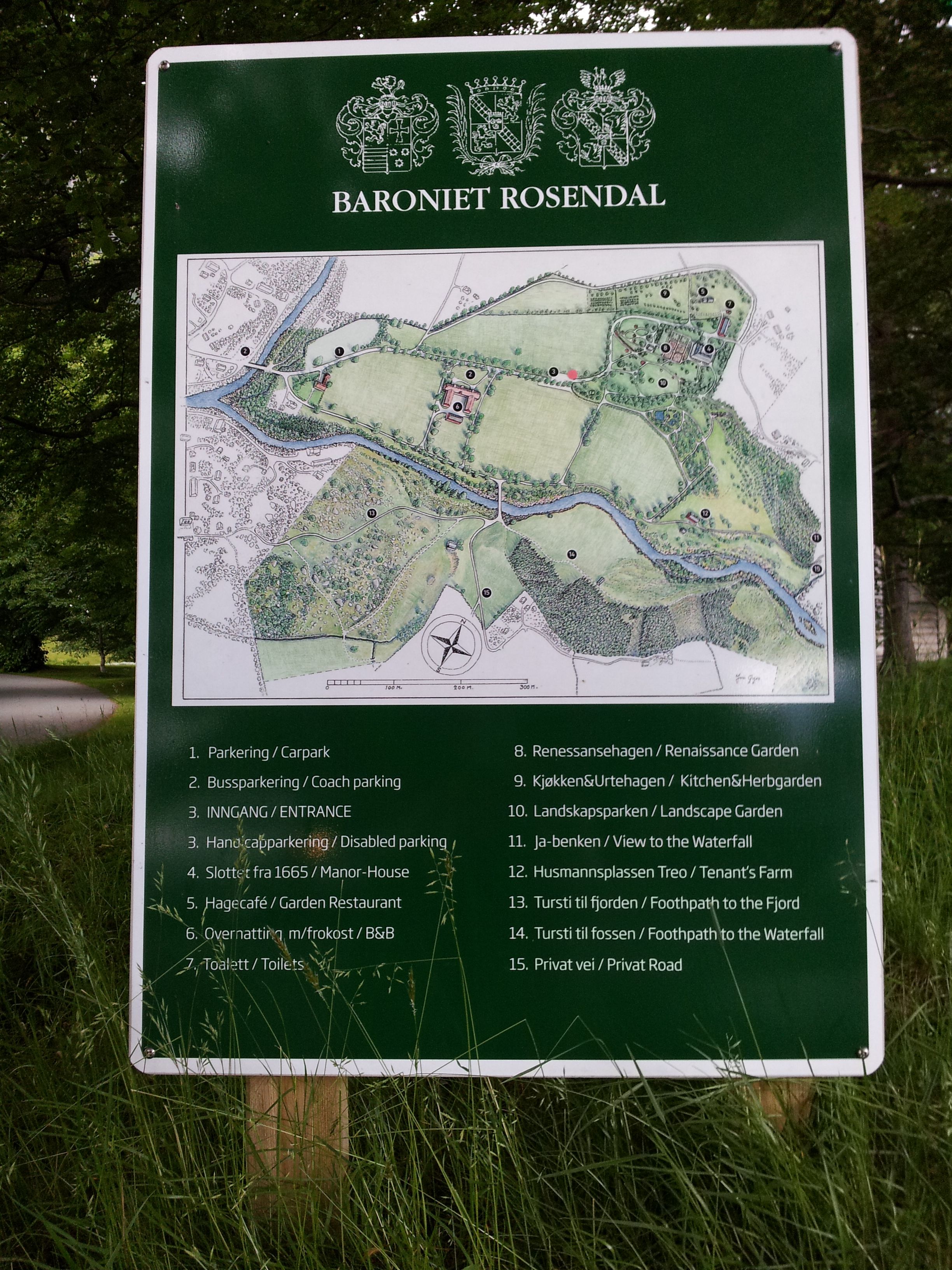 Kart over Baroniet Rosendal