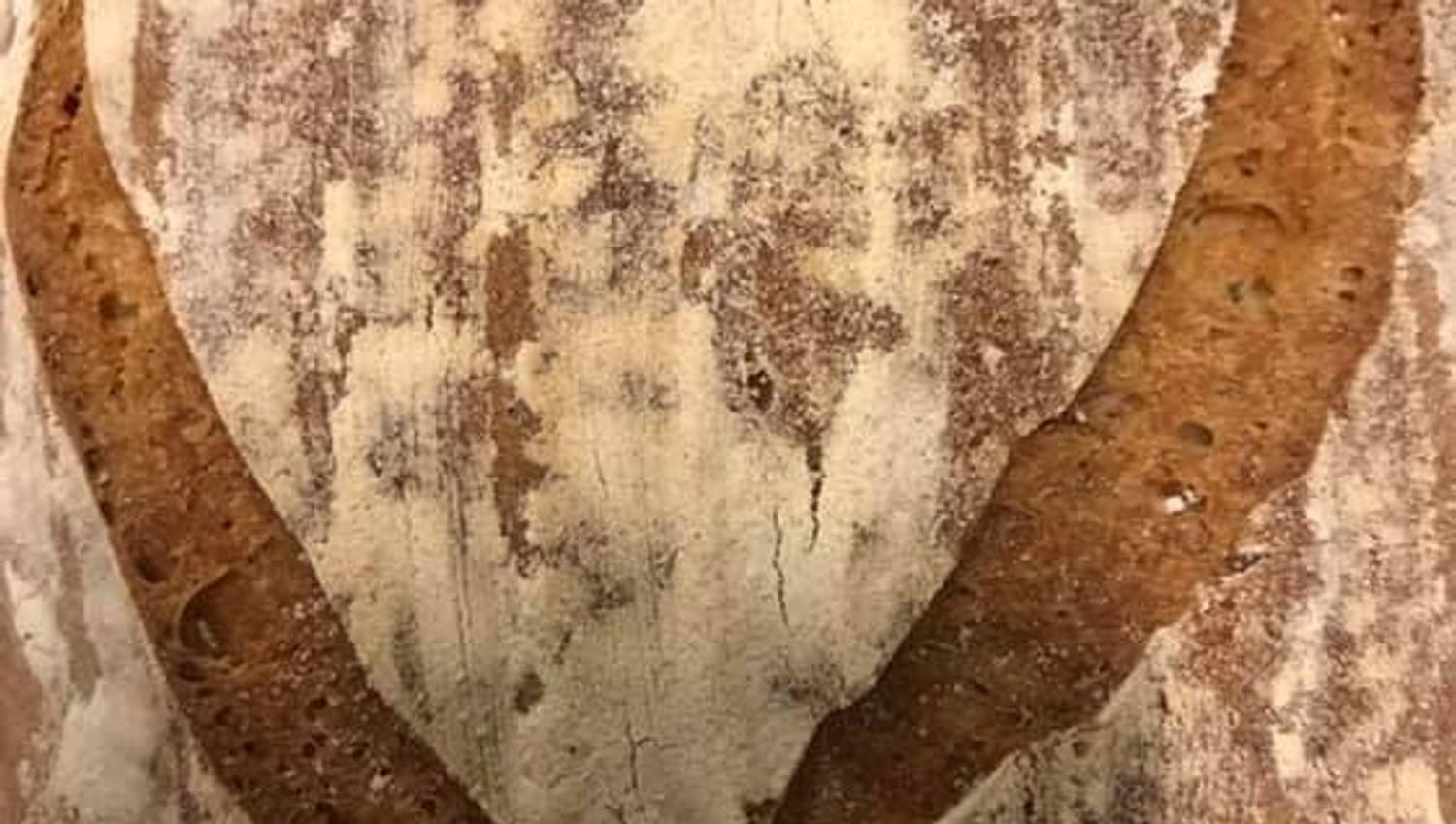 Bread with a heart label