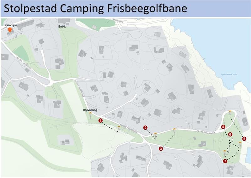 Kart over Frisbeegolfbanen