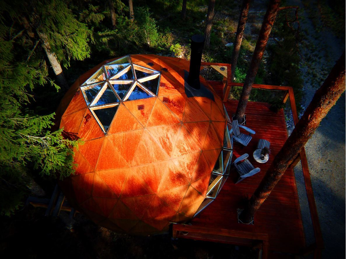 the cabin seen from above