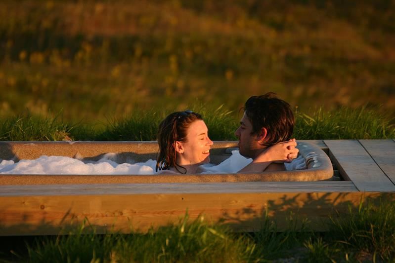 Hot pools on Stave Camping