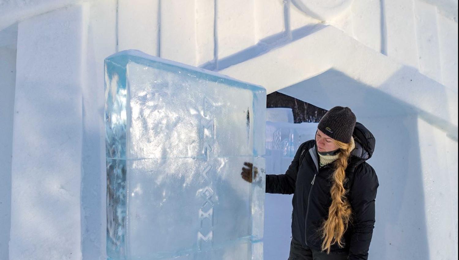 Guests opens an ice door