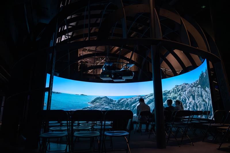 People watching a 270-degree film