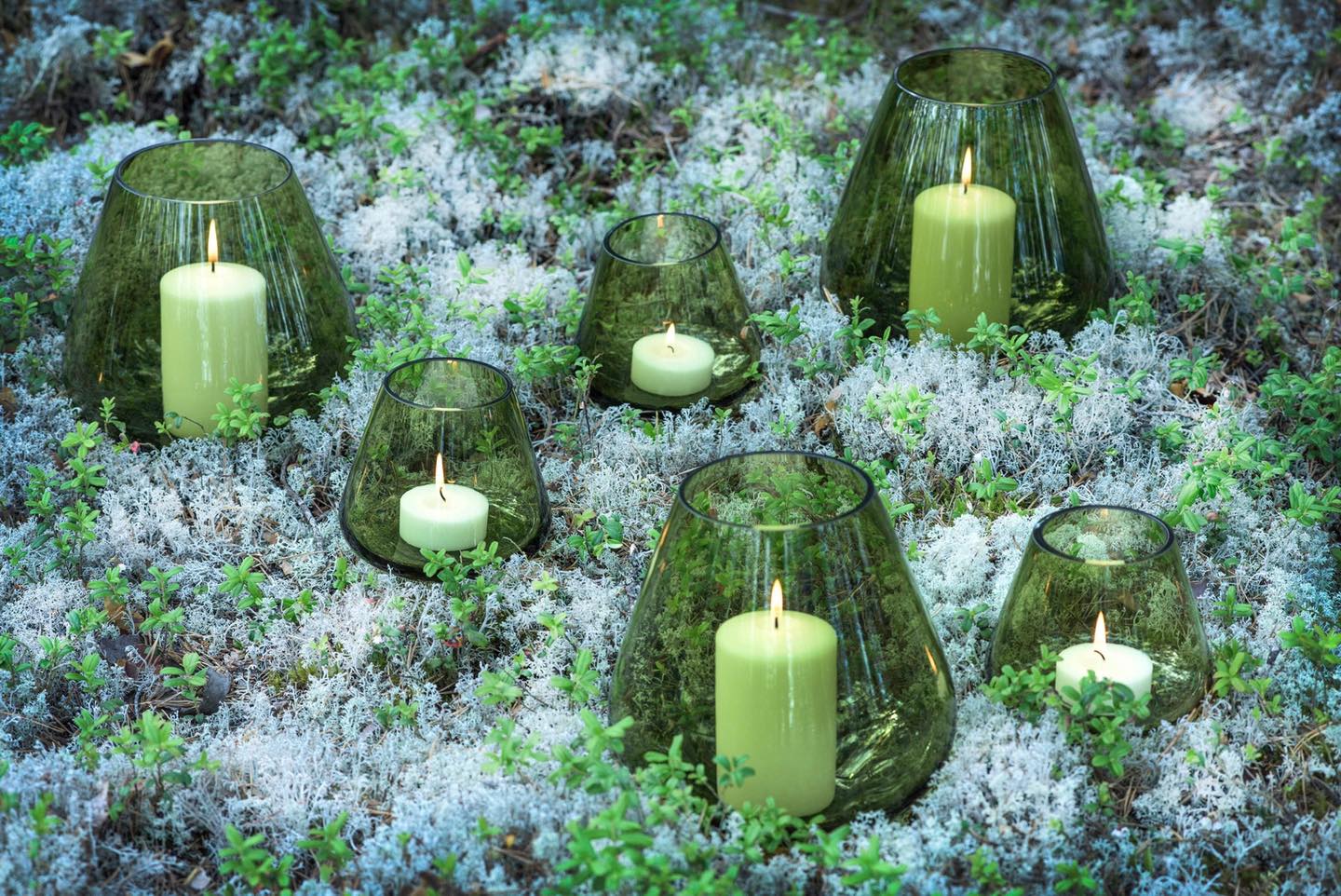 Grønne glasslykter Magnor Glassverk