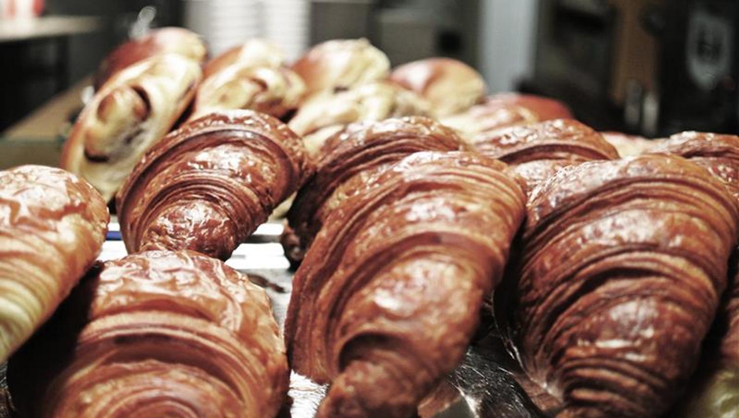 Detail photo of croissants.
