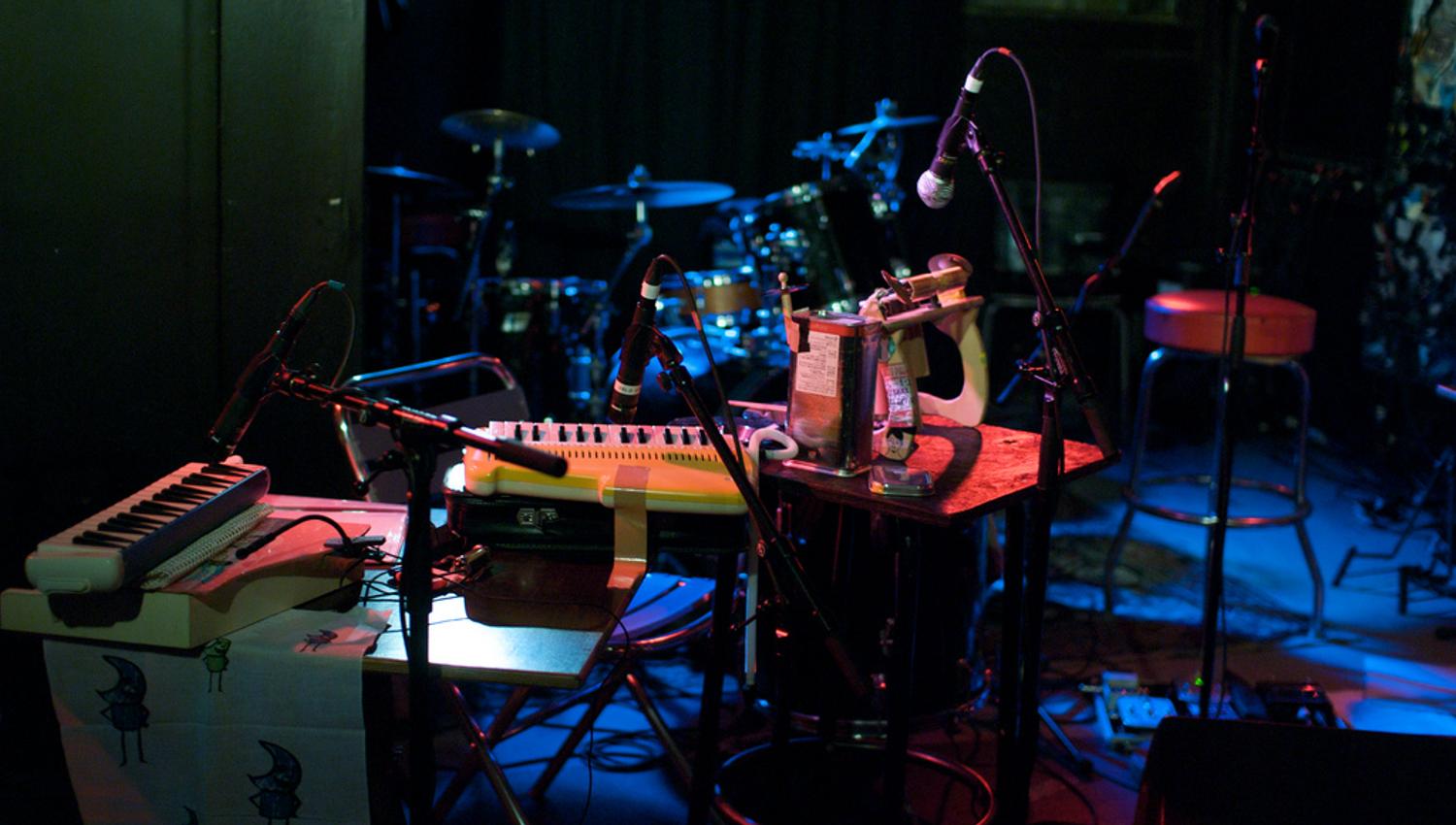 instruments on stage