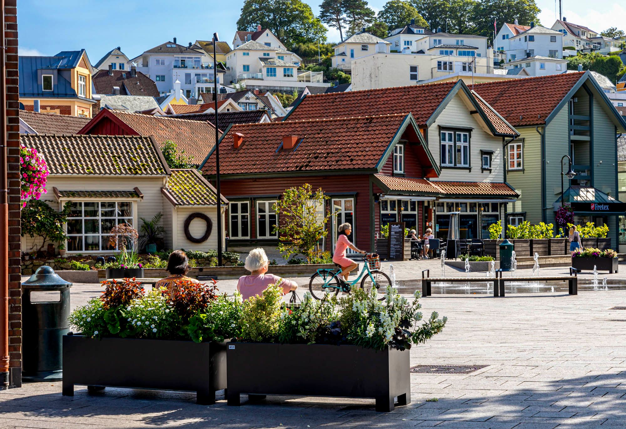 Egersund wooden houses and city atmosphere