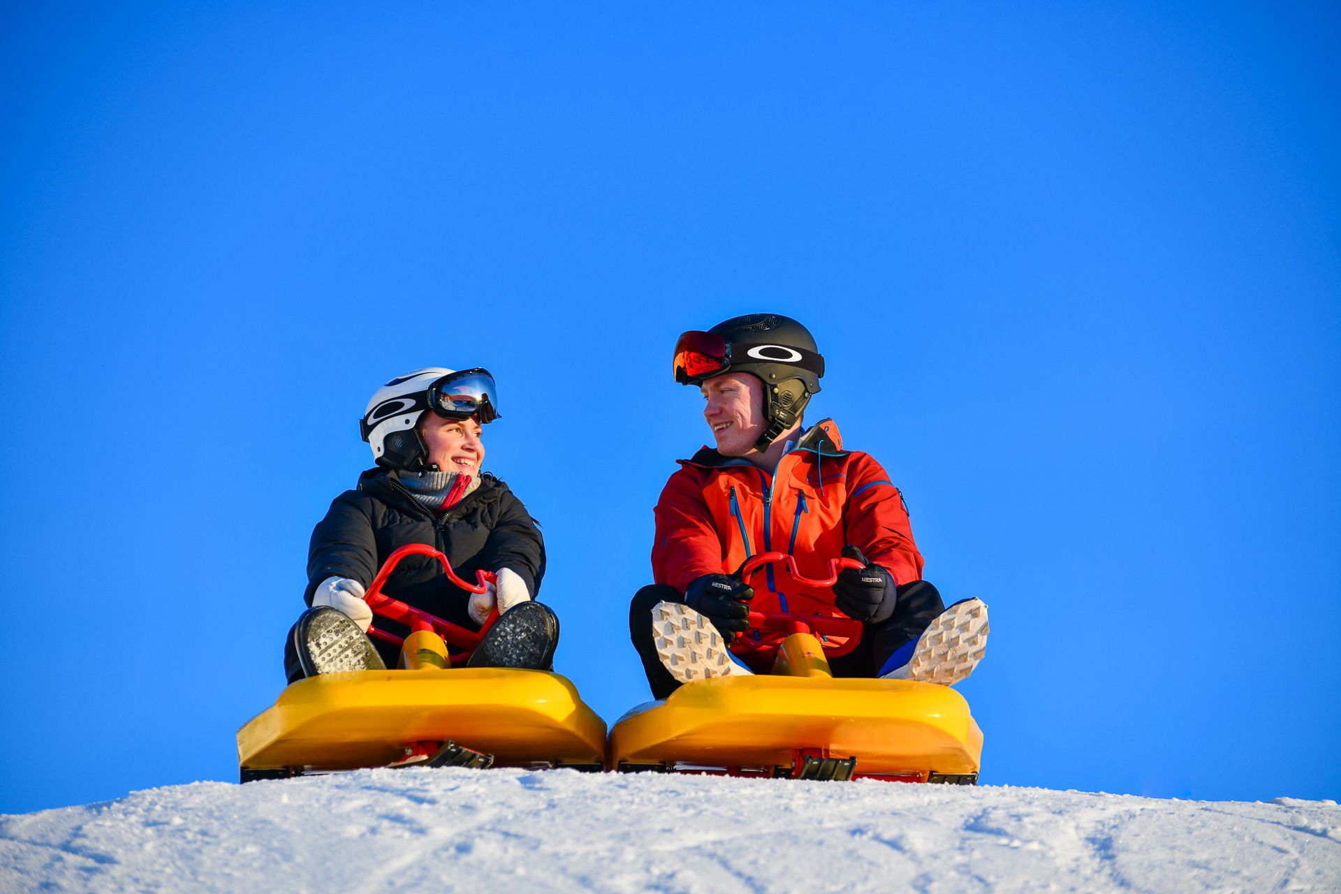 Kjelkekjøring i Kanthaugen Lillehammer