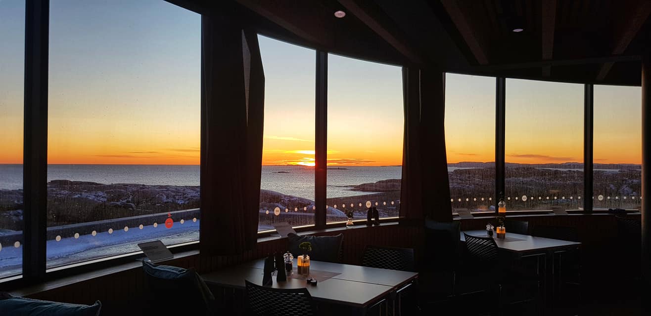 Utsikt over havet fra restauranten