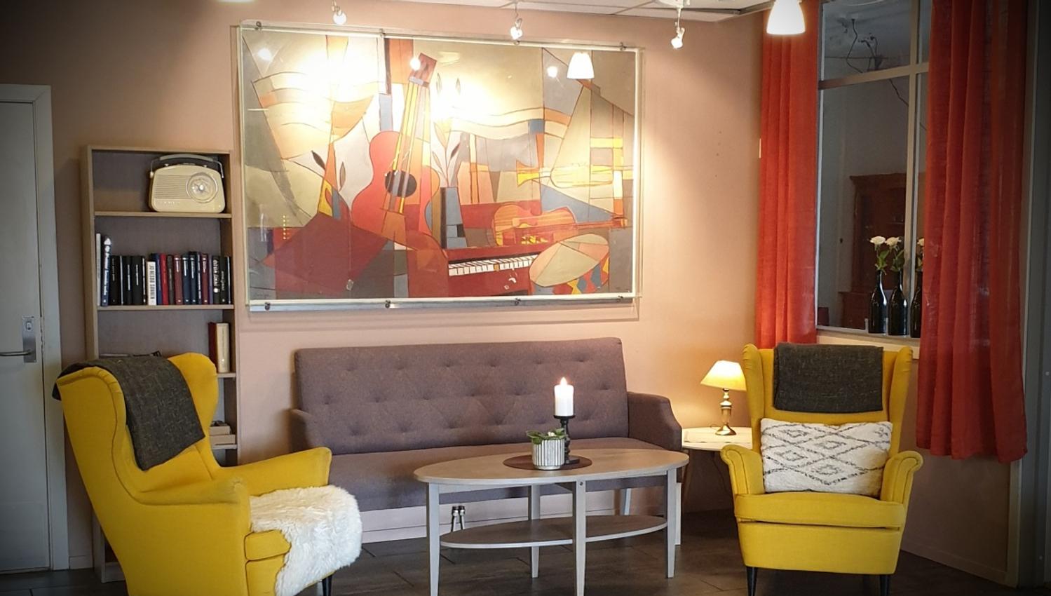 One of many seating areas at Malm hotel