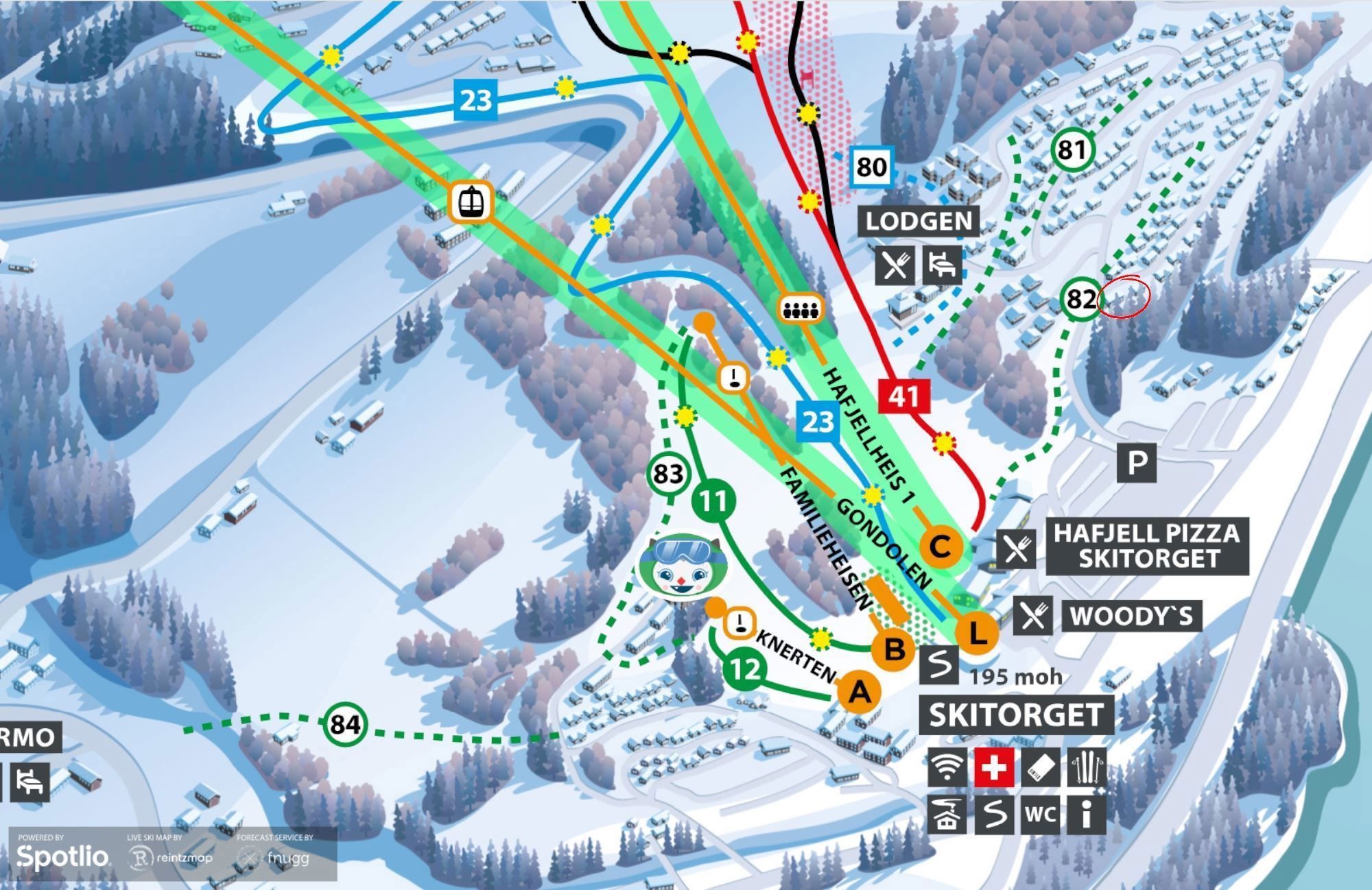 Ski map Hafjell Låven