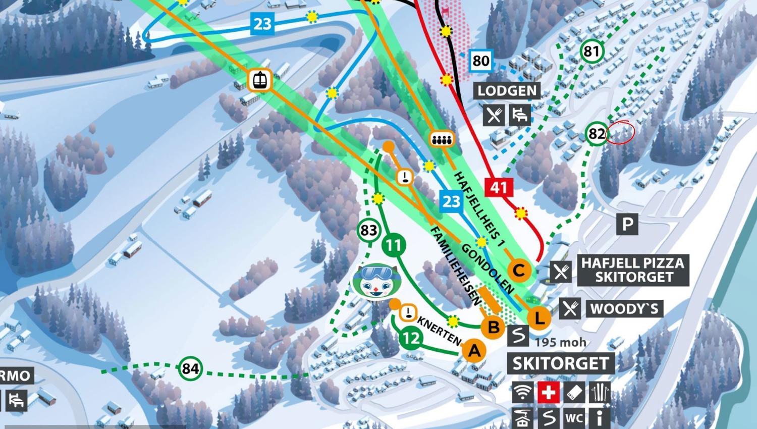 Ski map Hafjell Låven