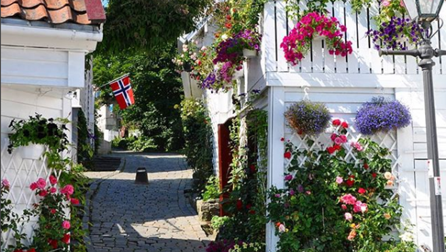 Fargerike gater i Gamle Stavanger