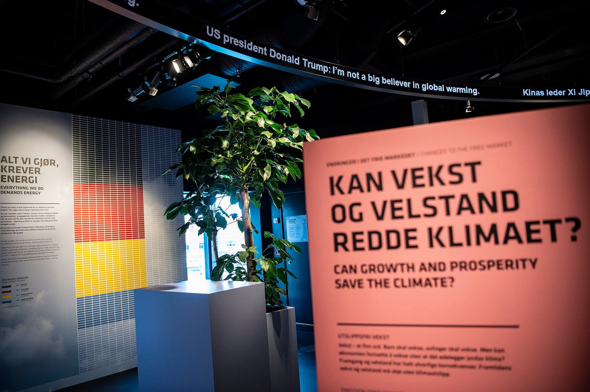 Utstillingsbilder av 'Klima for endring' på norsk oljemuseum