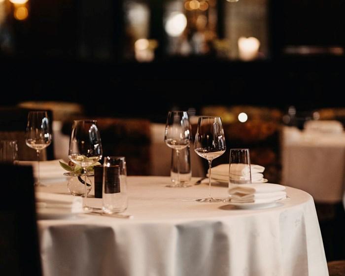 Set table at Bristol Grill