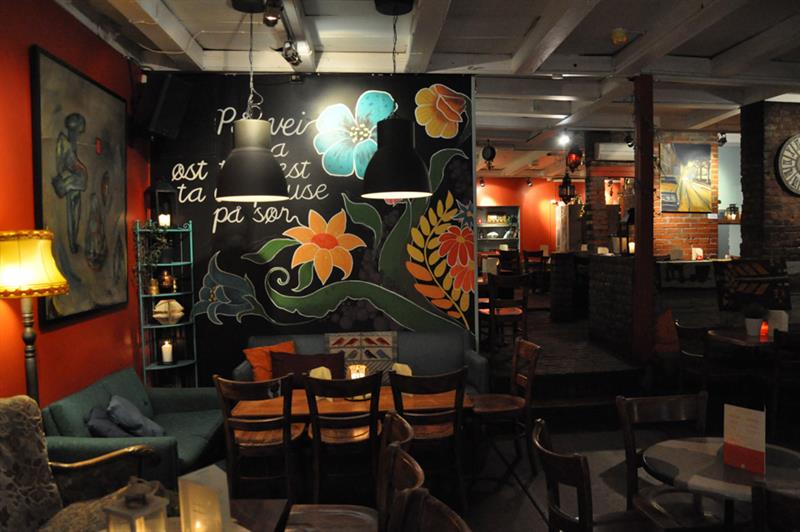Café during the day.