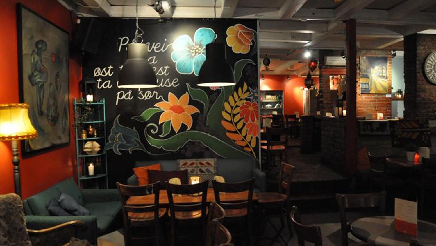 Café during the day.