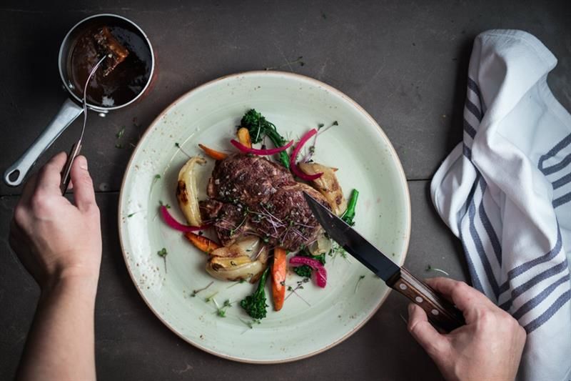 Delicious steak and vegetables