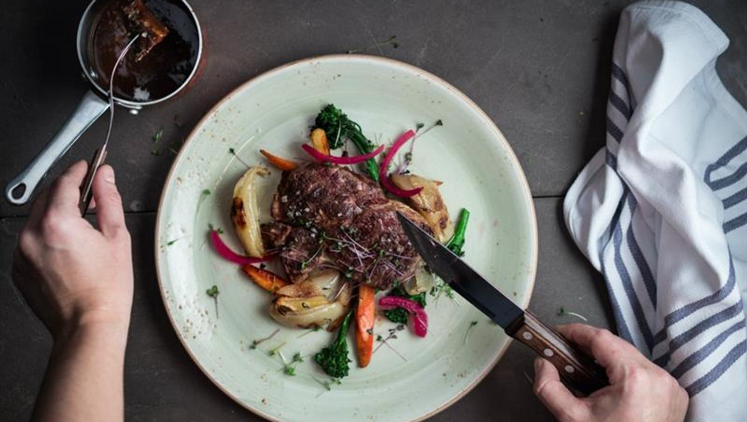 Delicious steak and vegetables