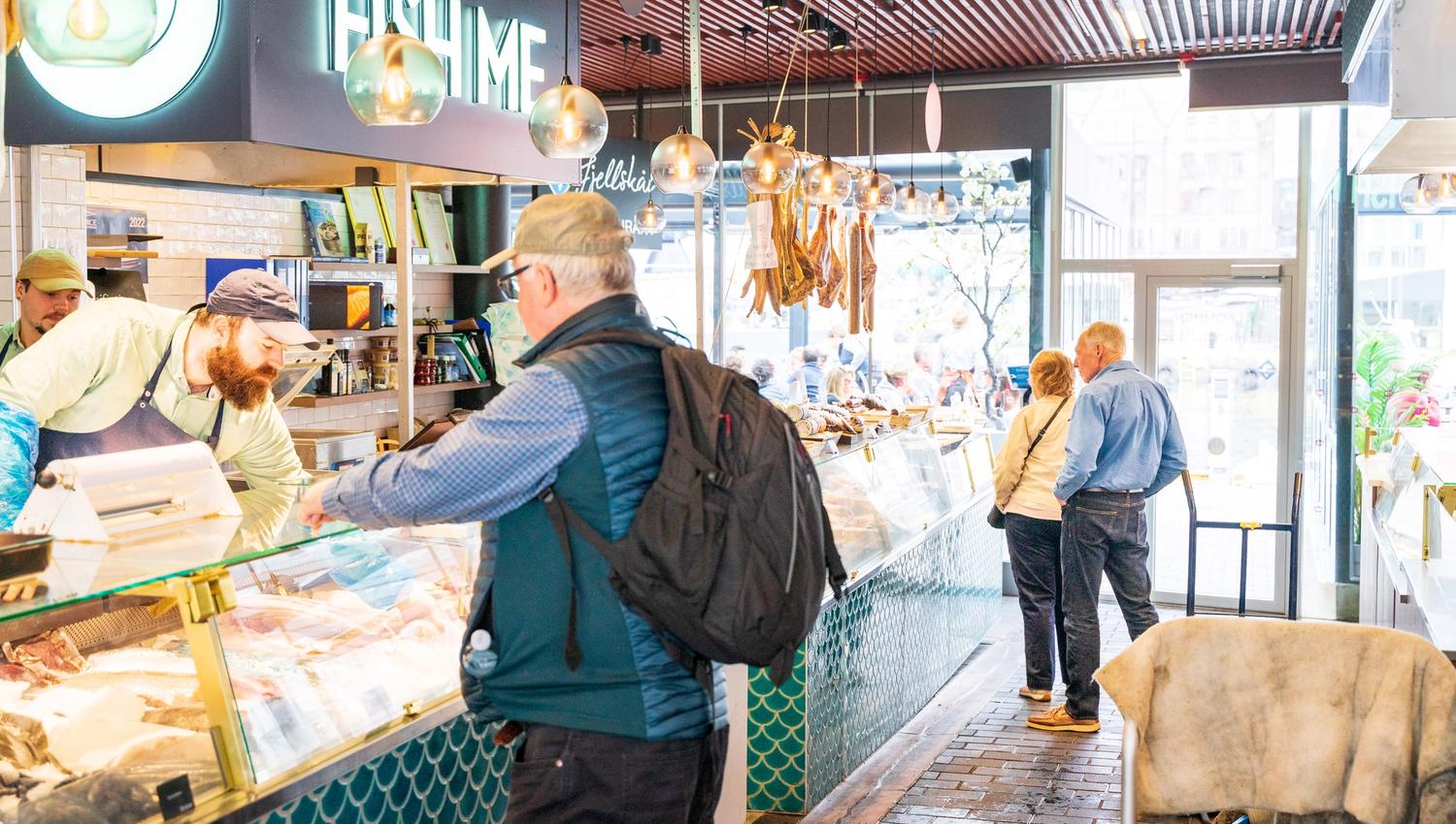 Mathallen på Fisketorget i Bergen