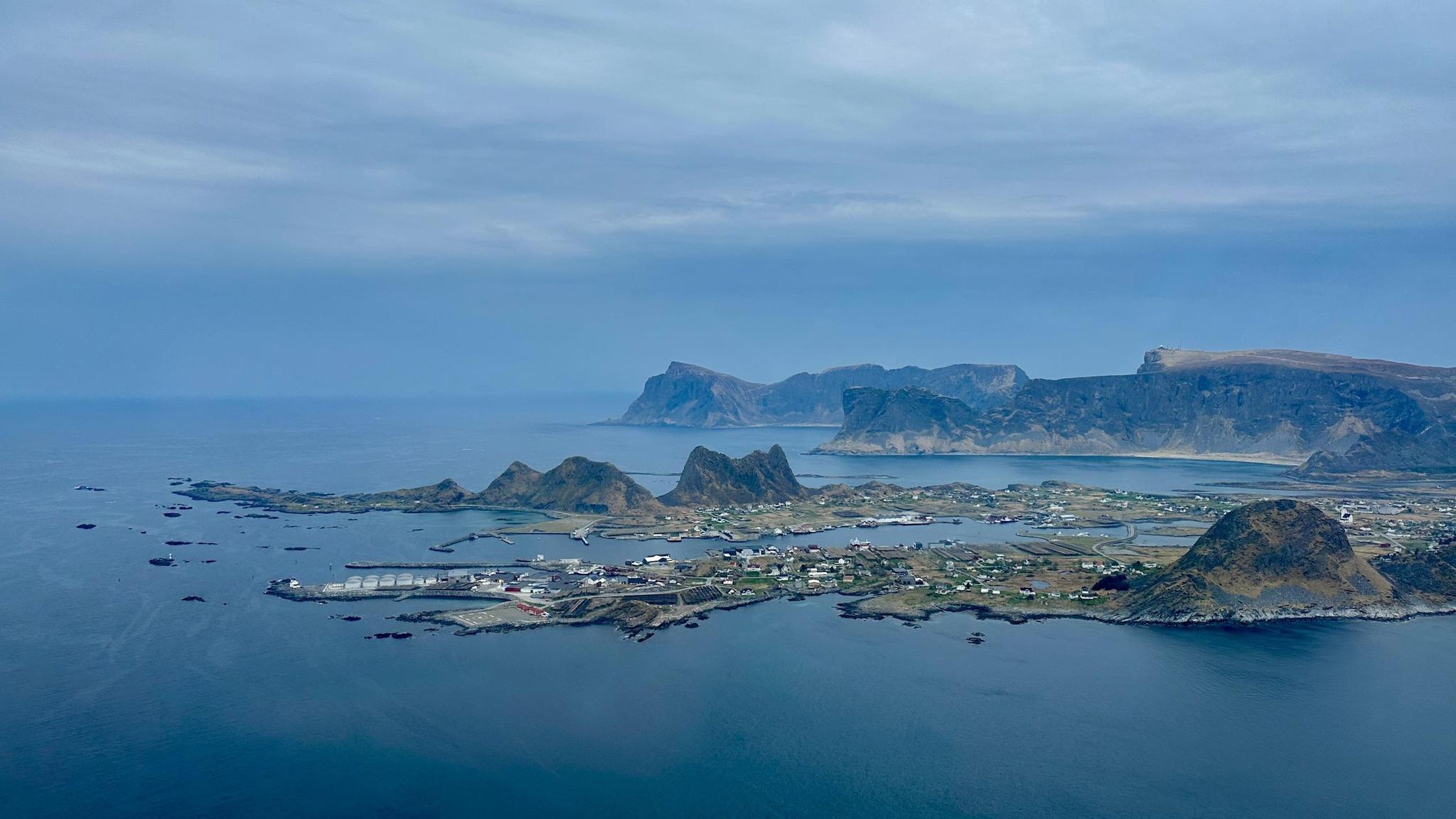 Værøy seen from the helicopter
