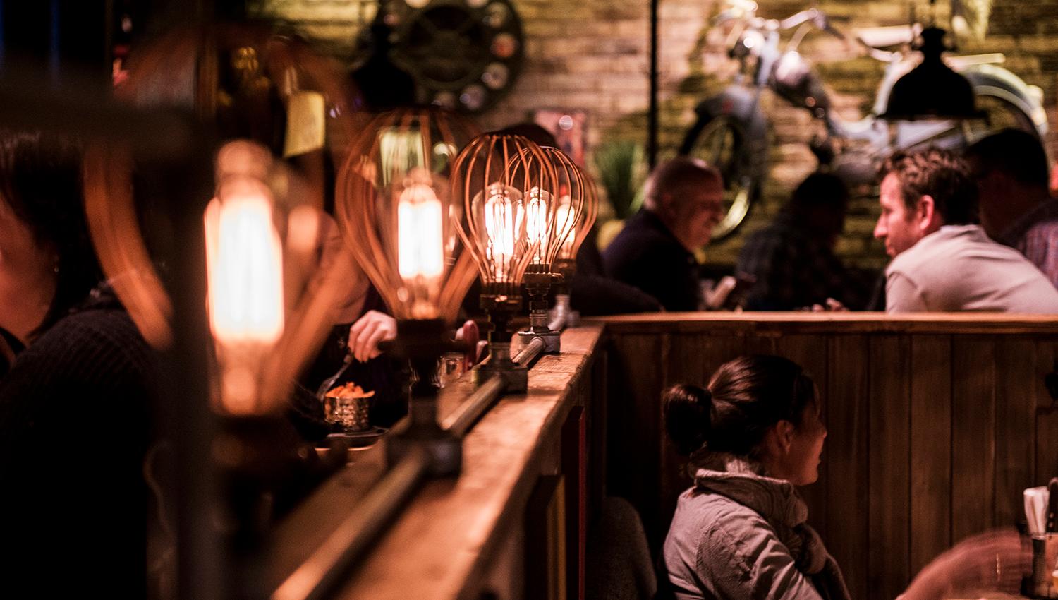 Nice atmosphere while guests enjoying dinner and drinks at Heim Gastropub