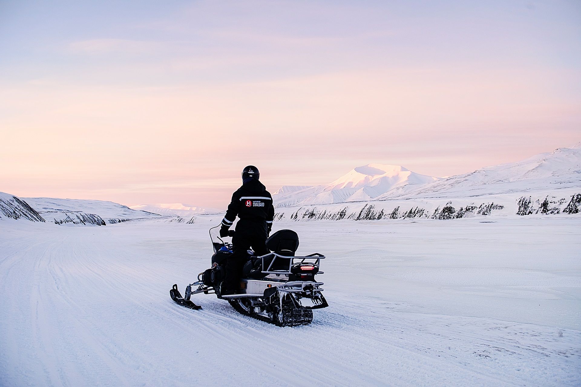 Person on snowmobile