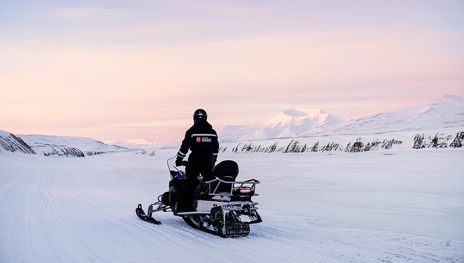 Person on snowmobile