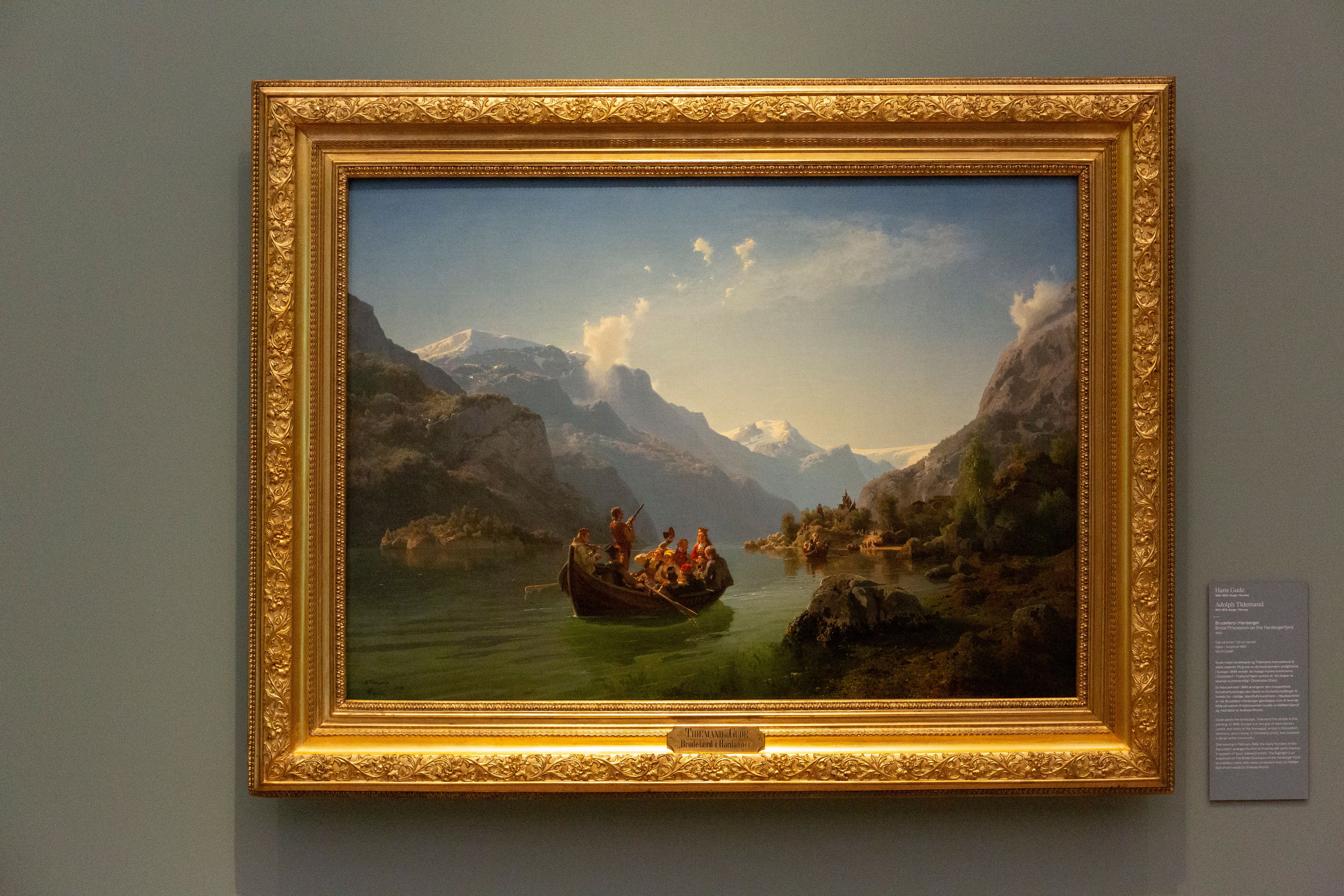 Brudeferden i Hardanger av Adolph Tidemand og Hans Gude.