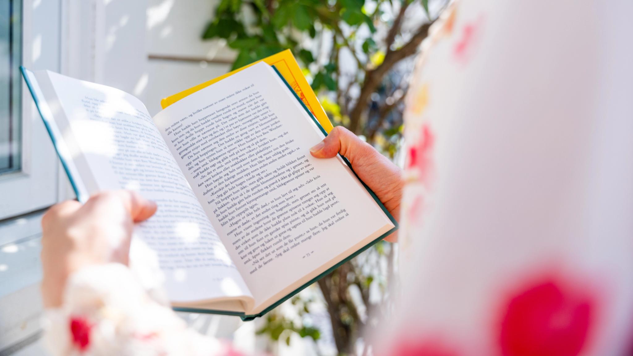 Reading a book in Tvedestrand