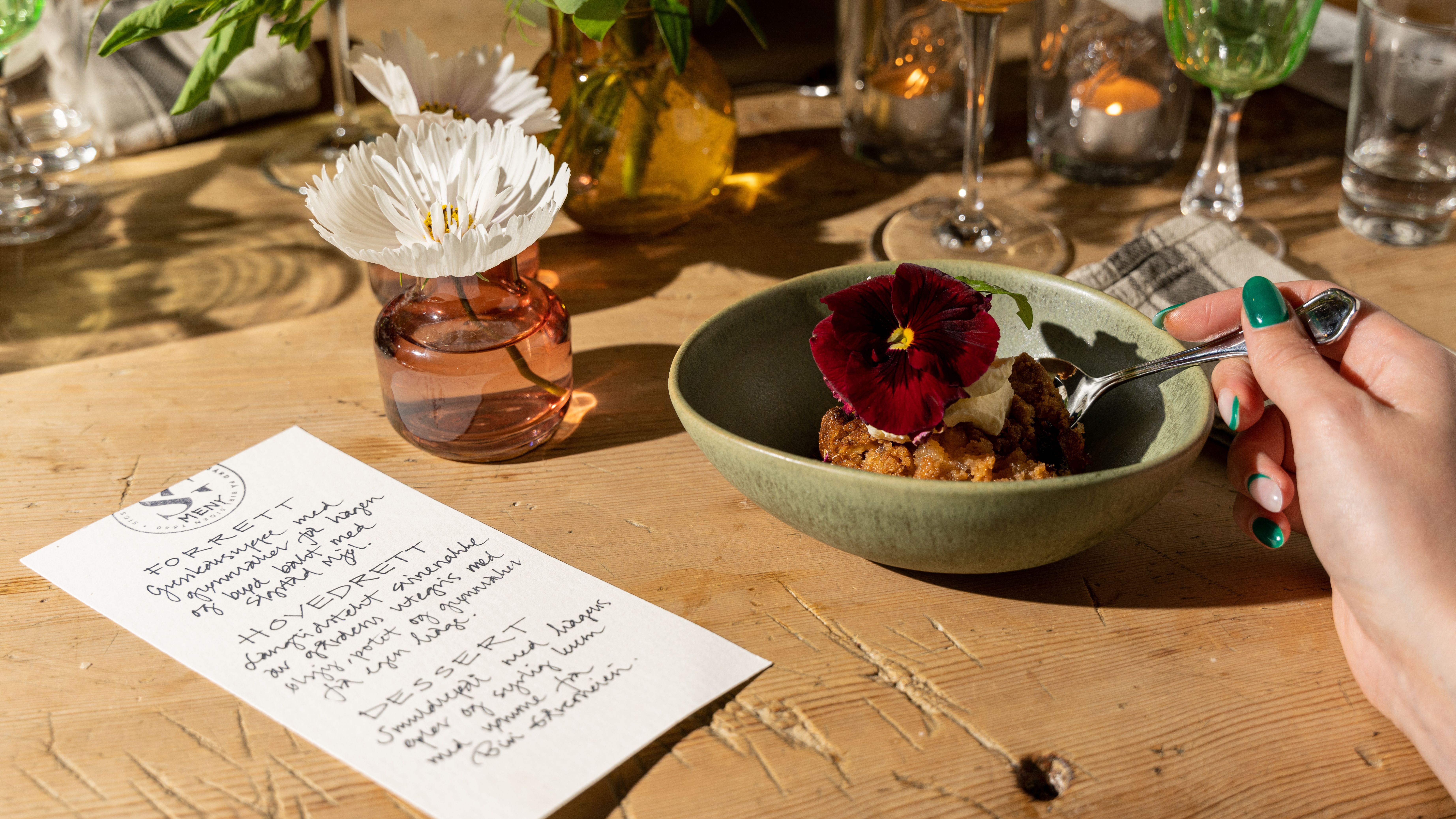Local food at a Farm cake with edible flower wild pansy flower