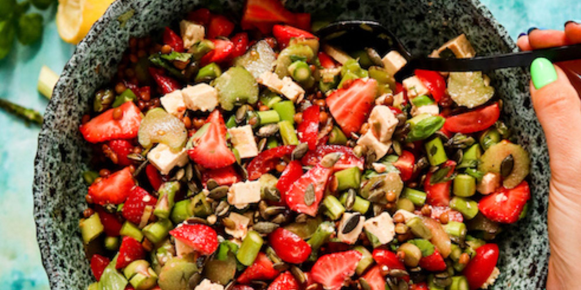 A bowl of salat made by cookbook author Hanne-Lene Dahlgren