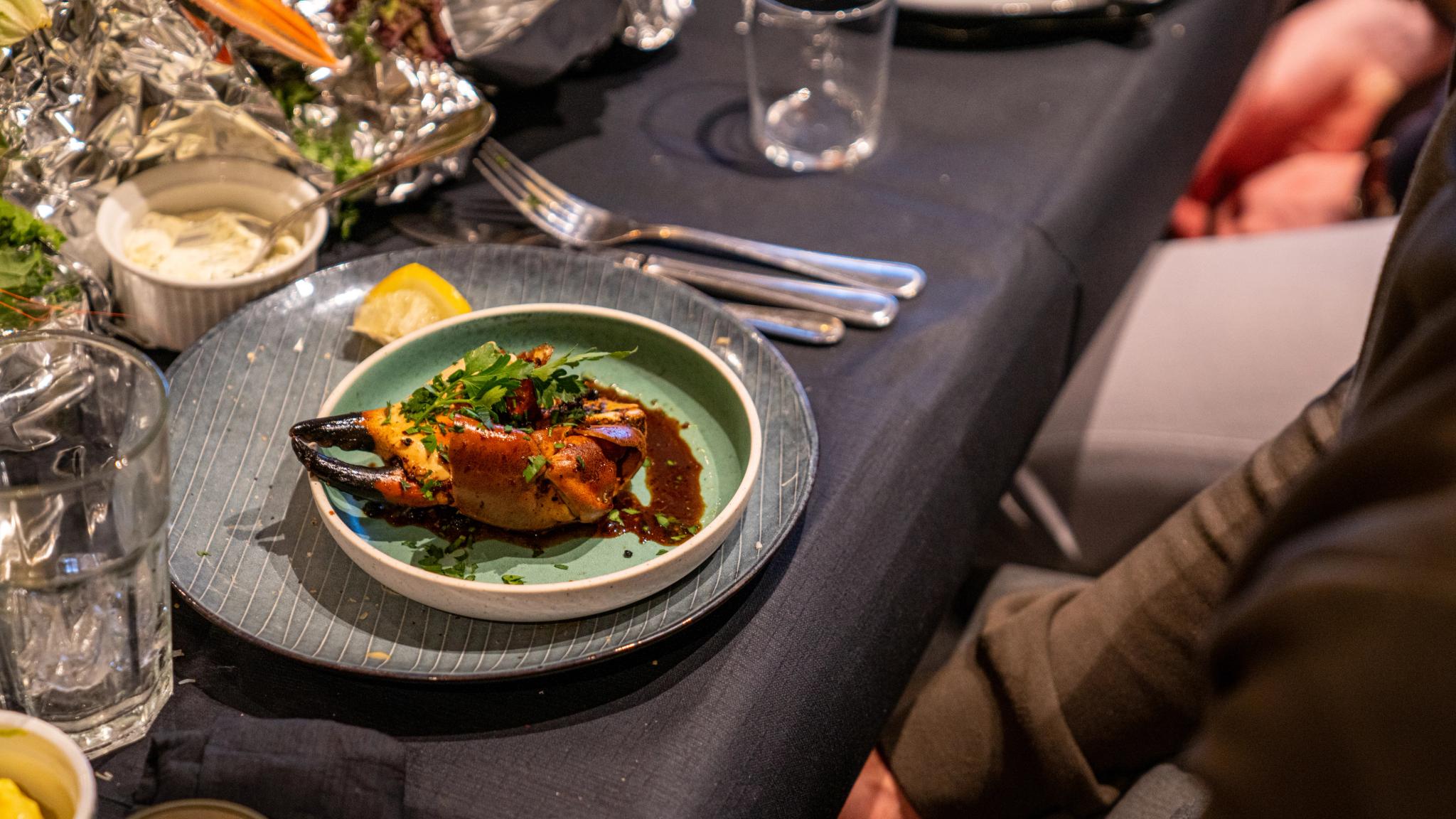 Peppercrab on plate, from Hitra, Trøndelag