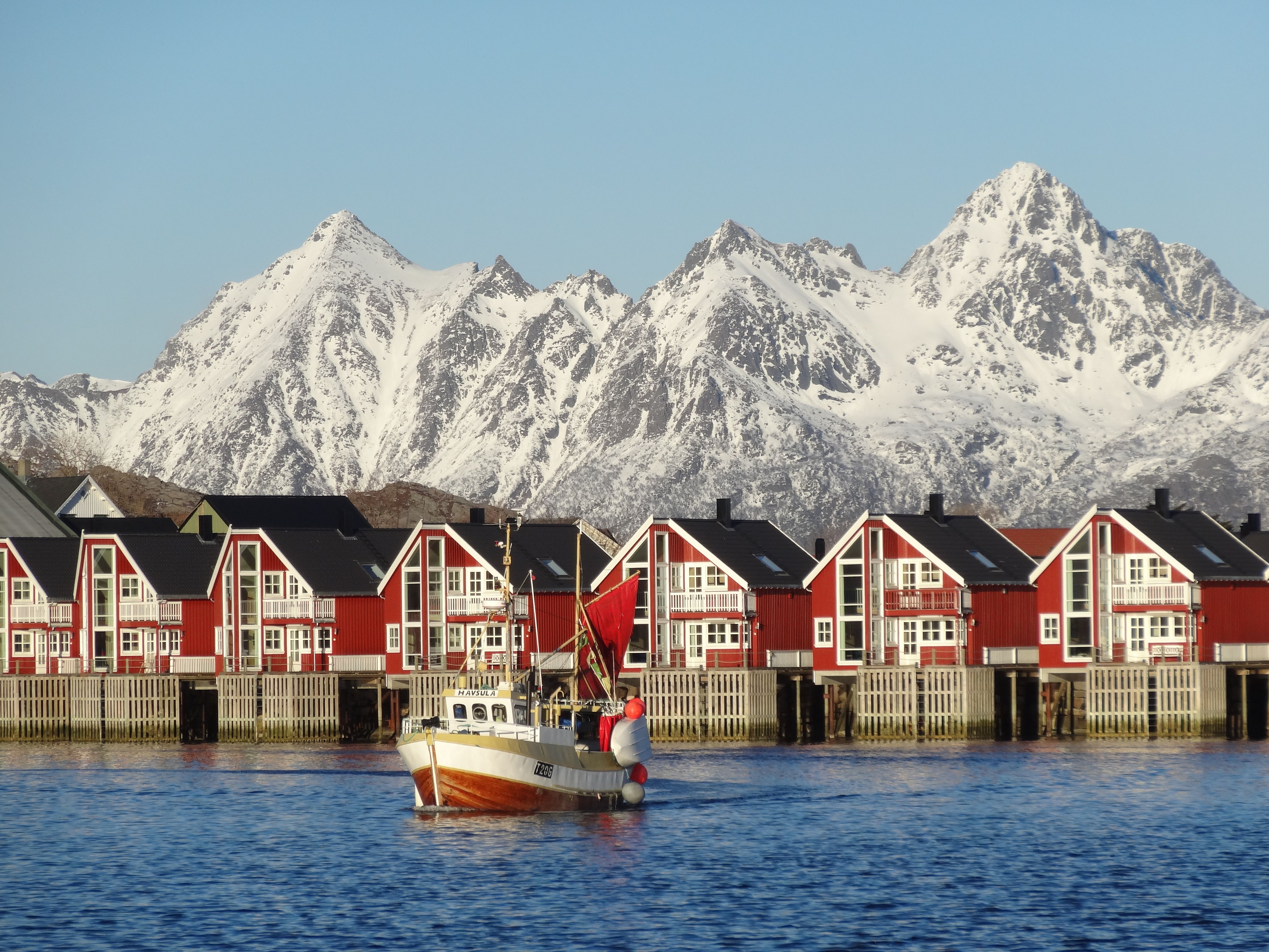 Modern fishermen's cabins in Svolvær