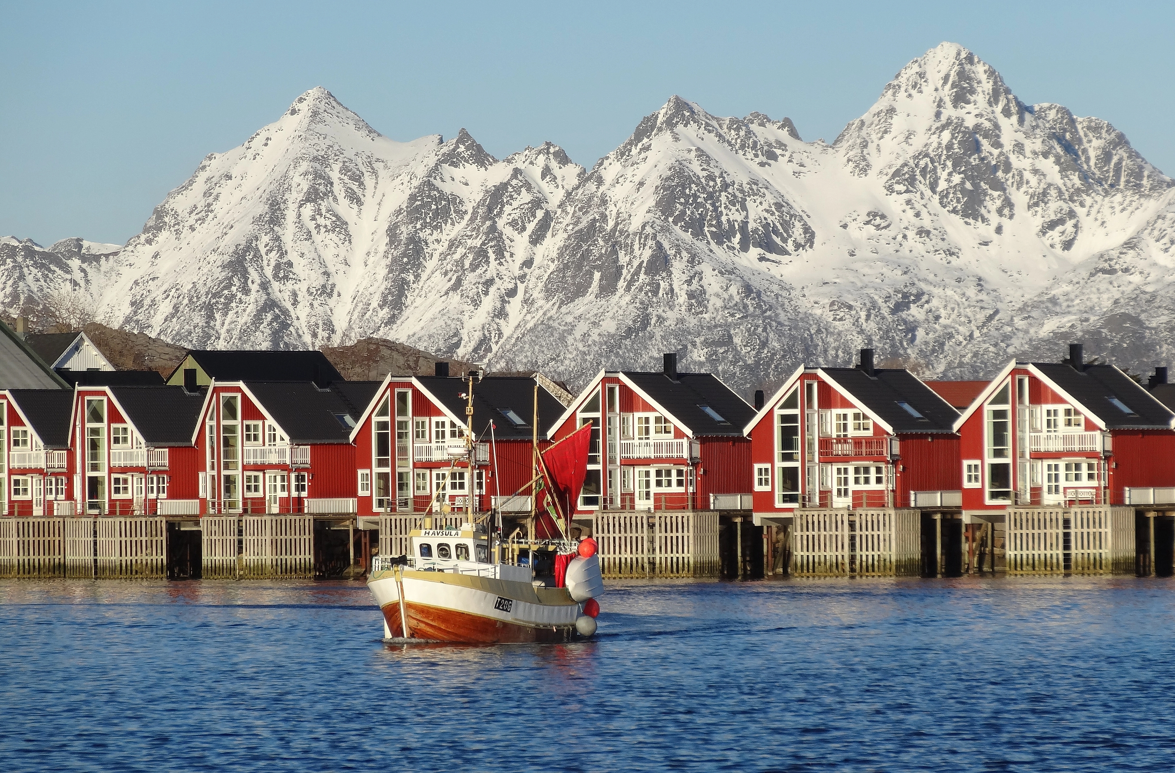 Modern fishermen's cabins in Svolvær