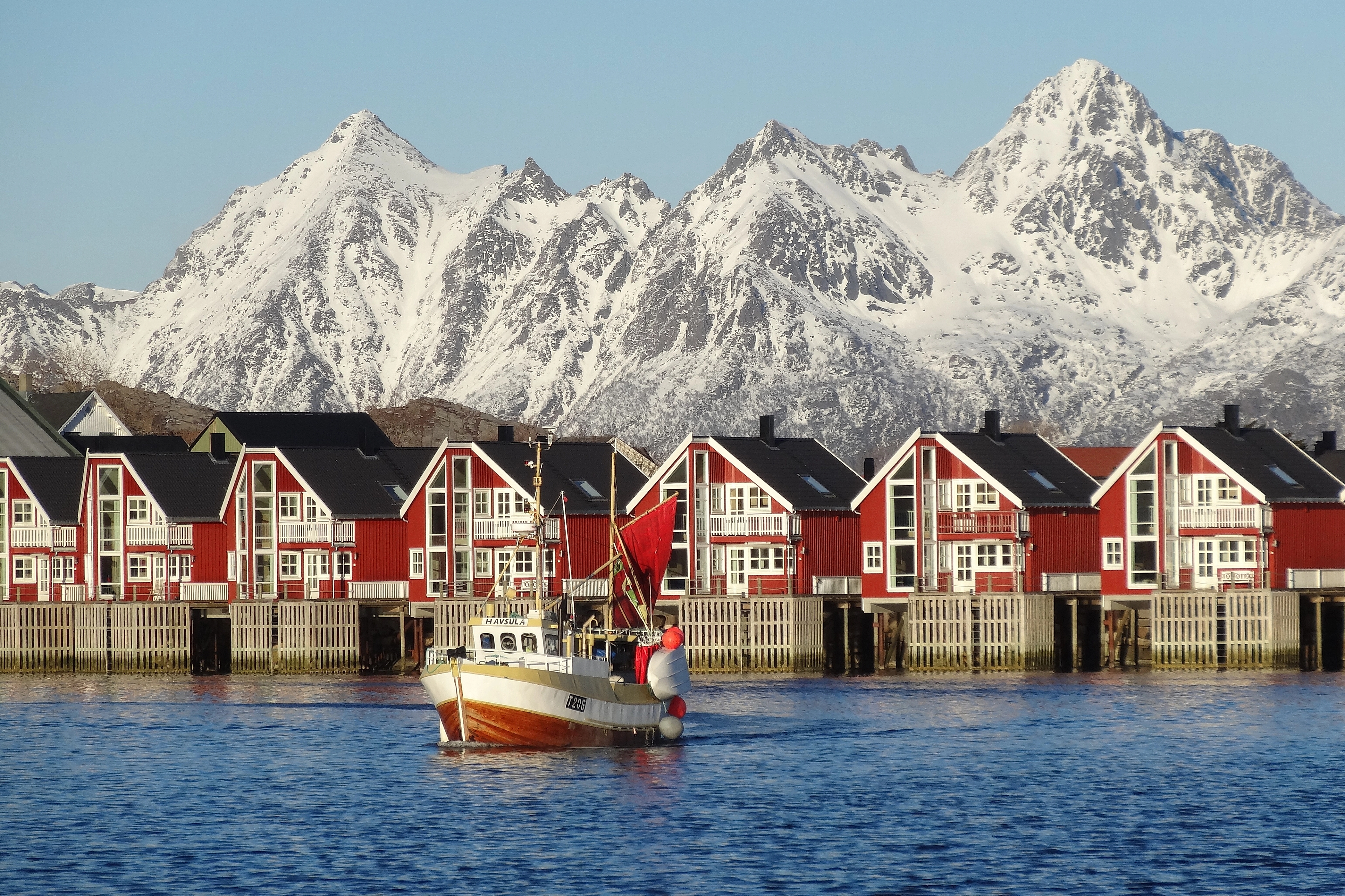 Modern fishermen's cabins in Svolvær
