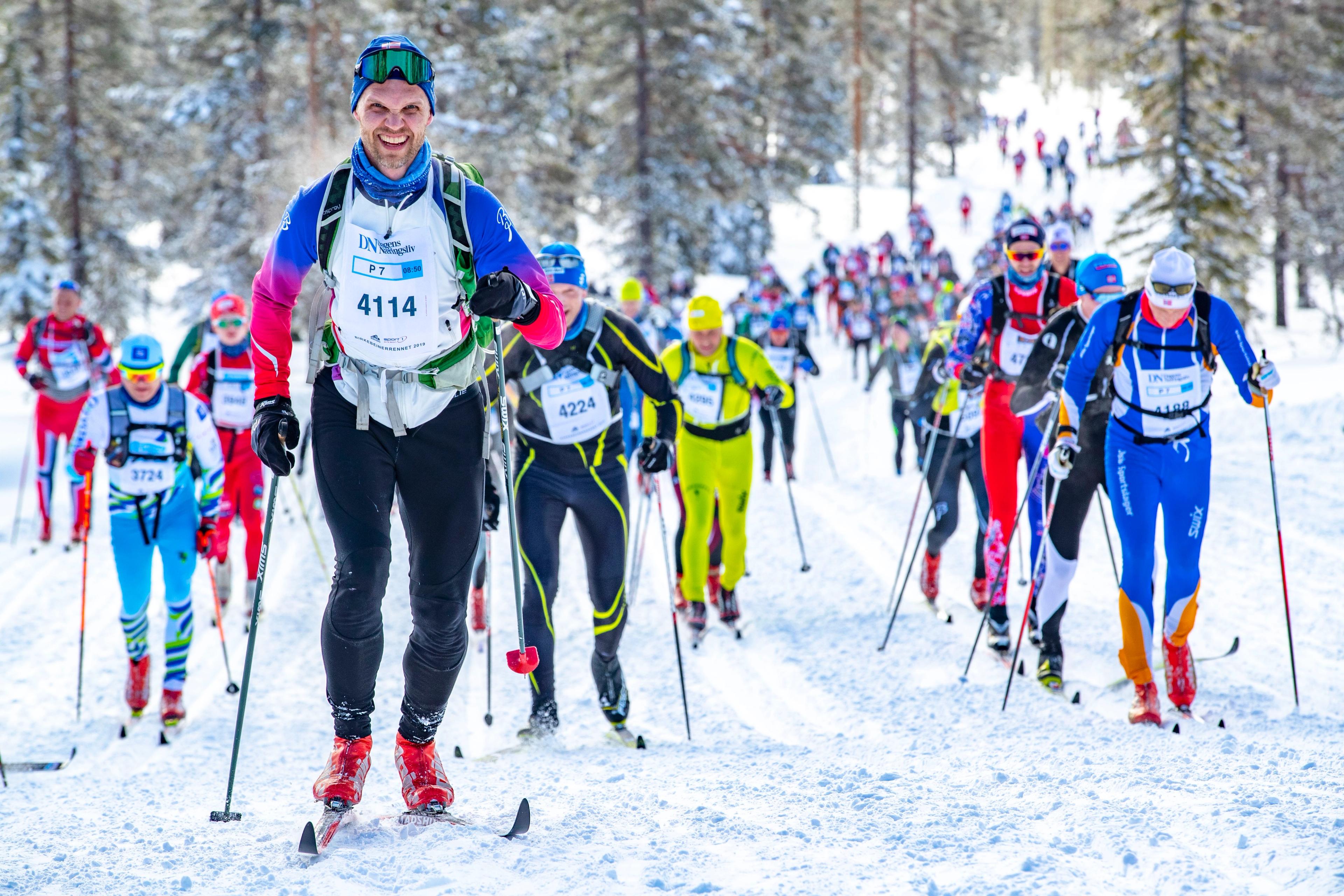 Cross-country skiers competing at the Birkebeiner ski race, Eastern Norway