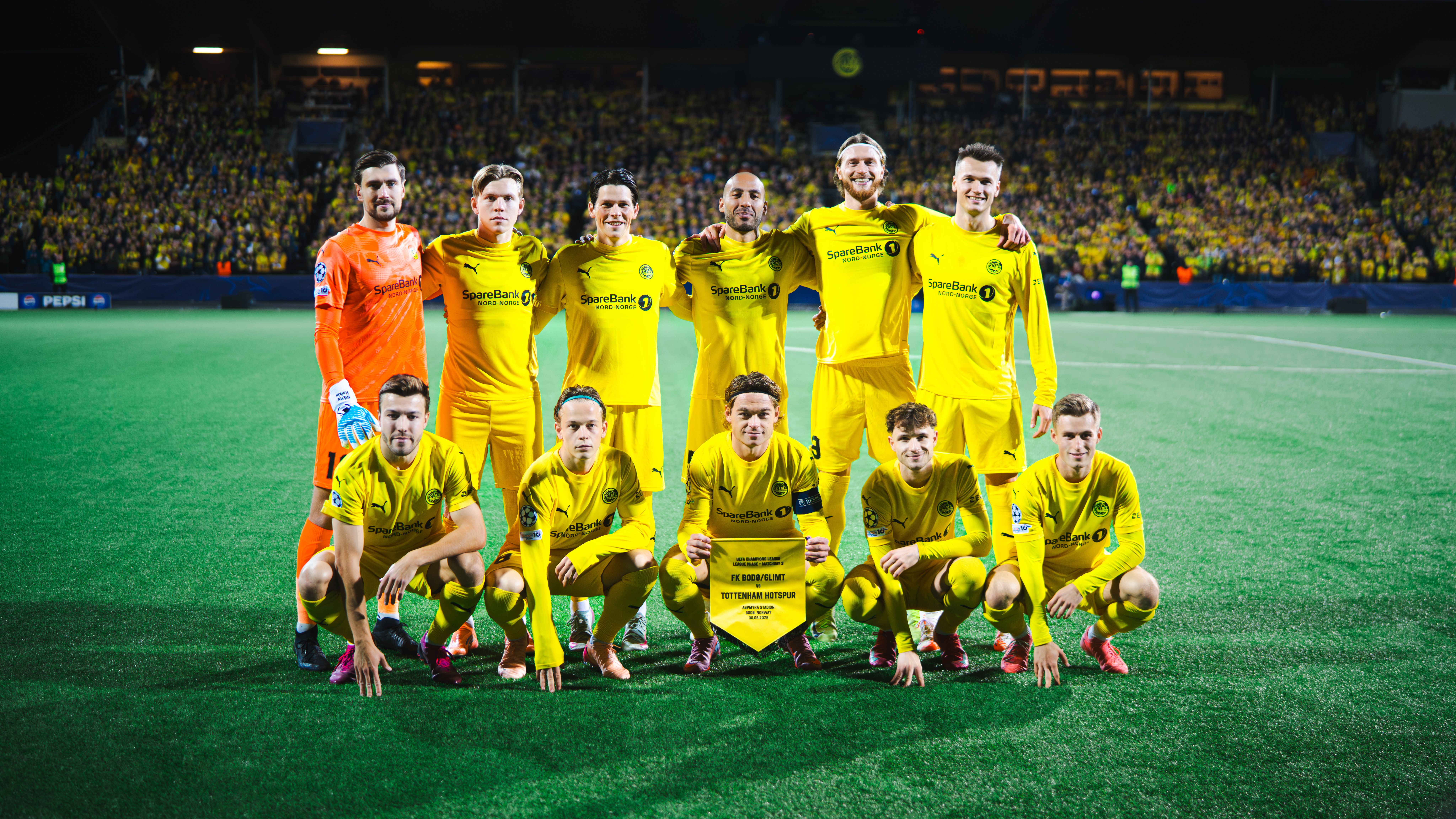 Bodø/Glimt football team at Aspmyra in Bodø, Northern Norway