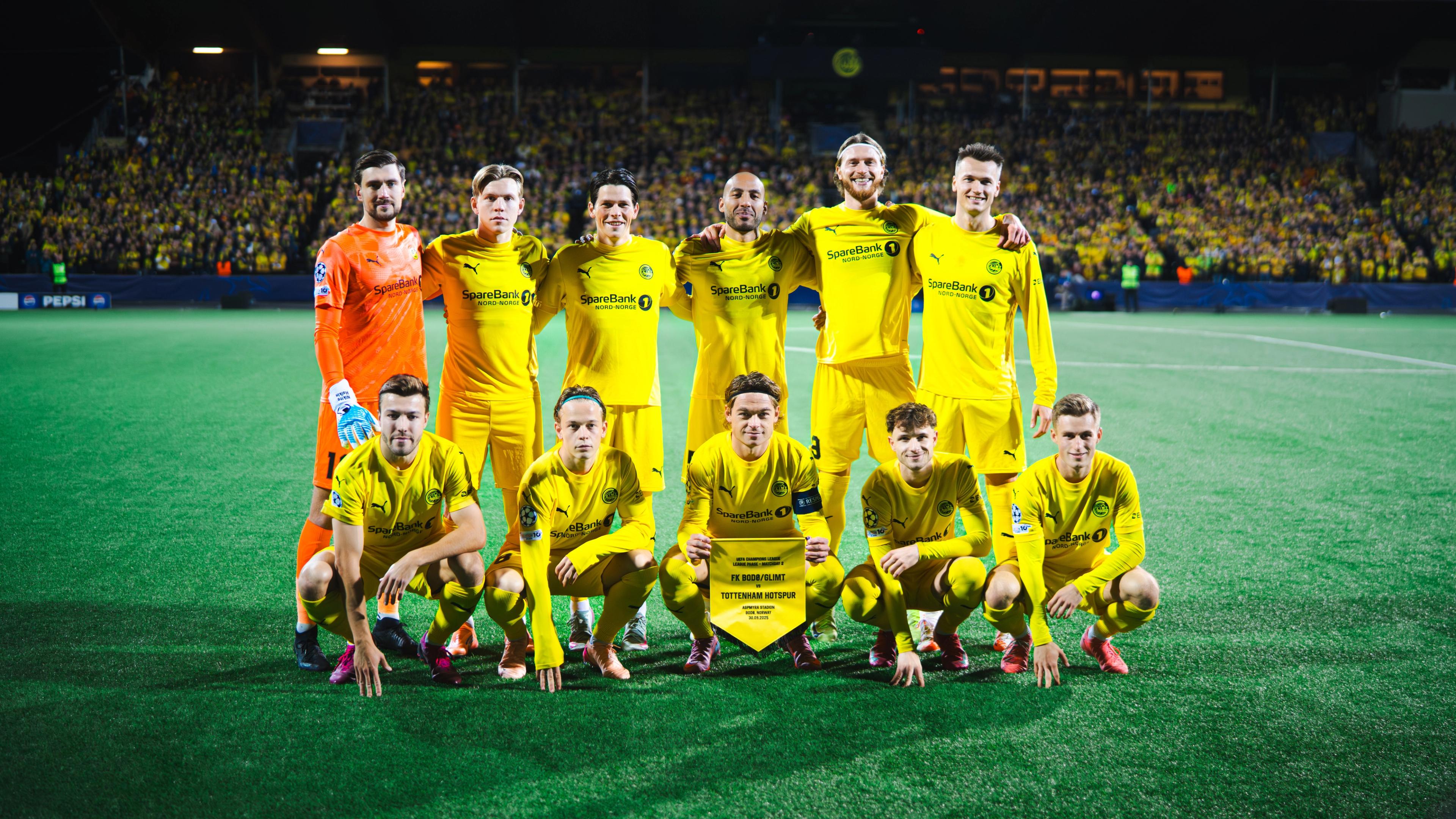 Bodø/Glimt football team at Aspmyra in Bodø, Northern Norway