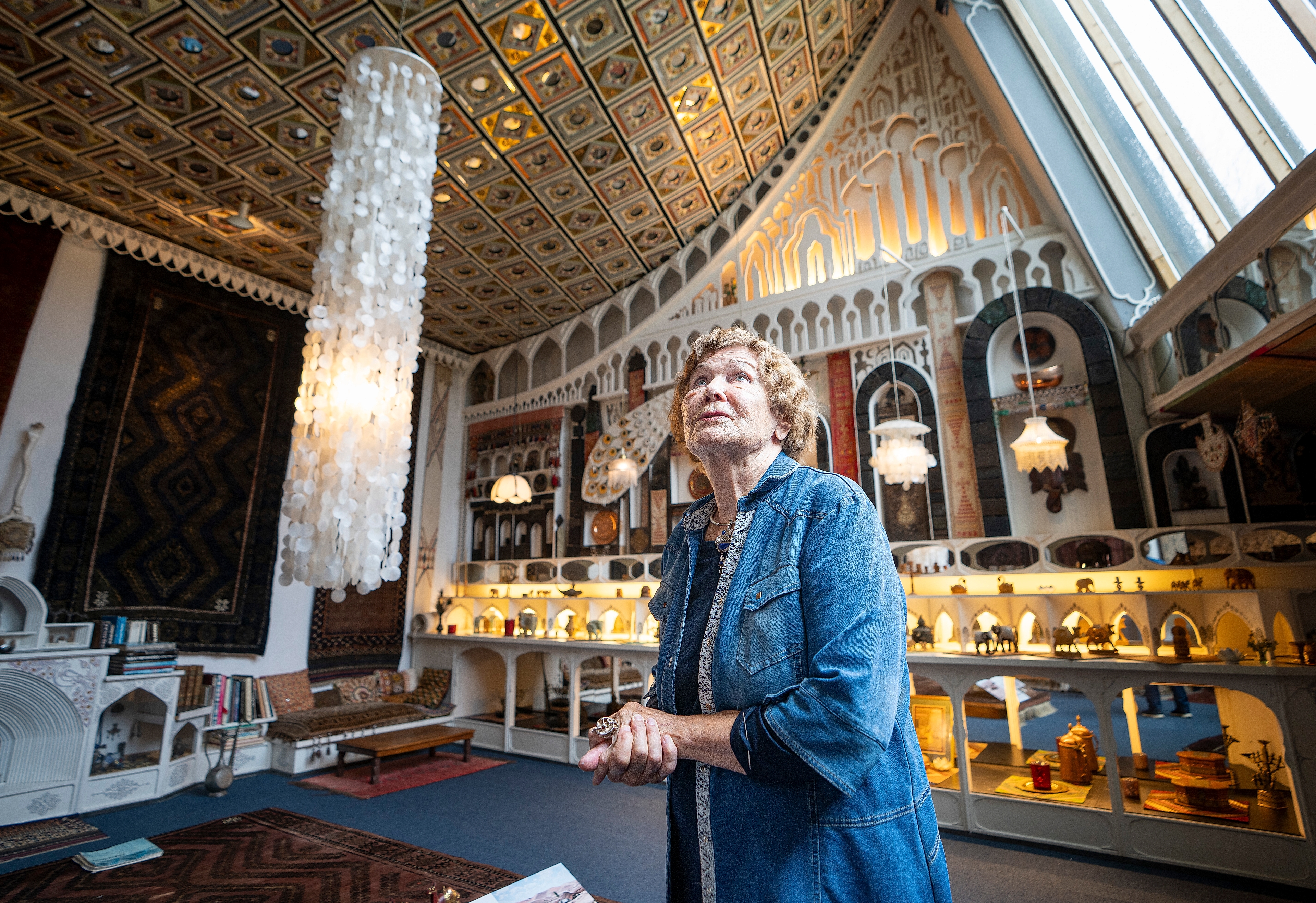 Regine Juhls in front of her work at Juhls Silver Gallery
