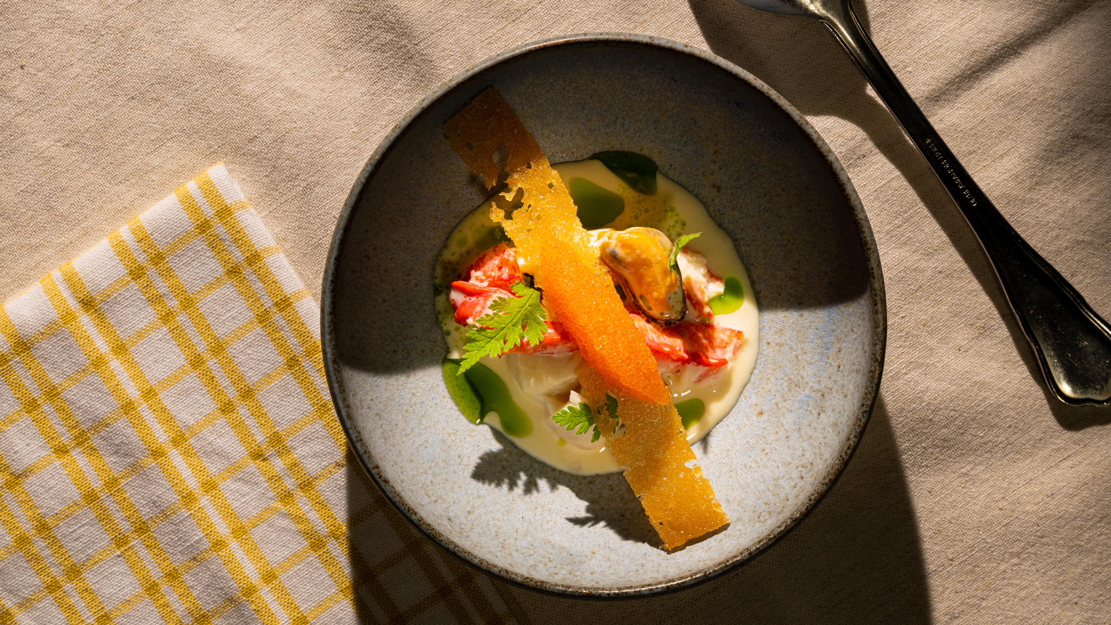A modern version of a fish soup made by chef Tom Victor Gausdal.
