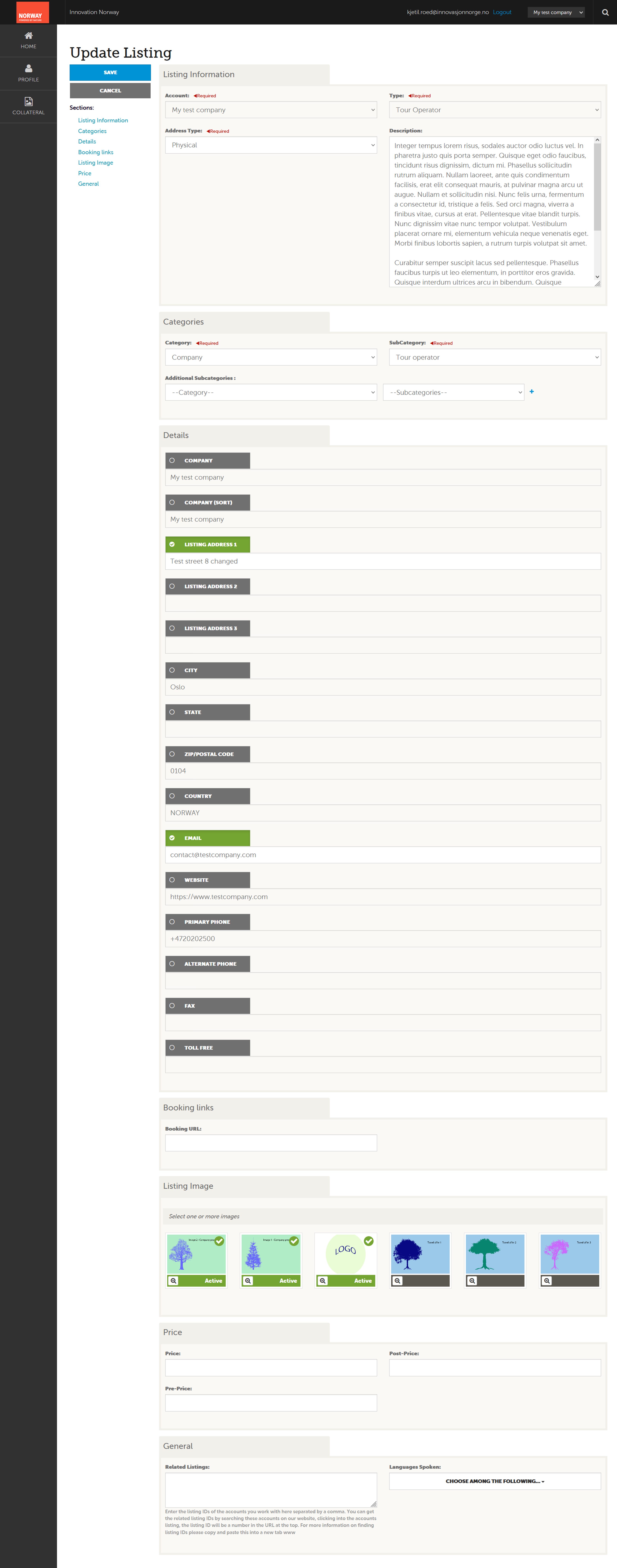 Adding company presentation in Extranet