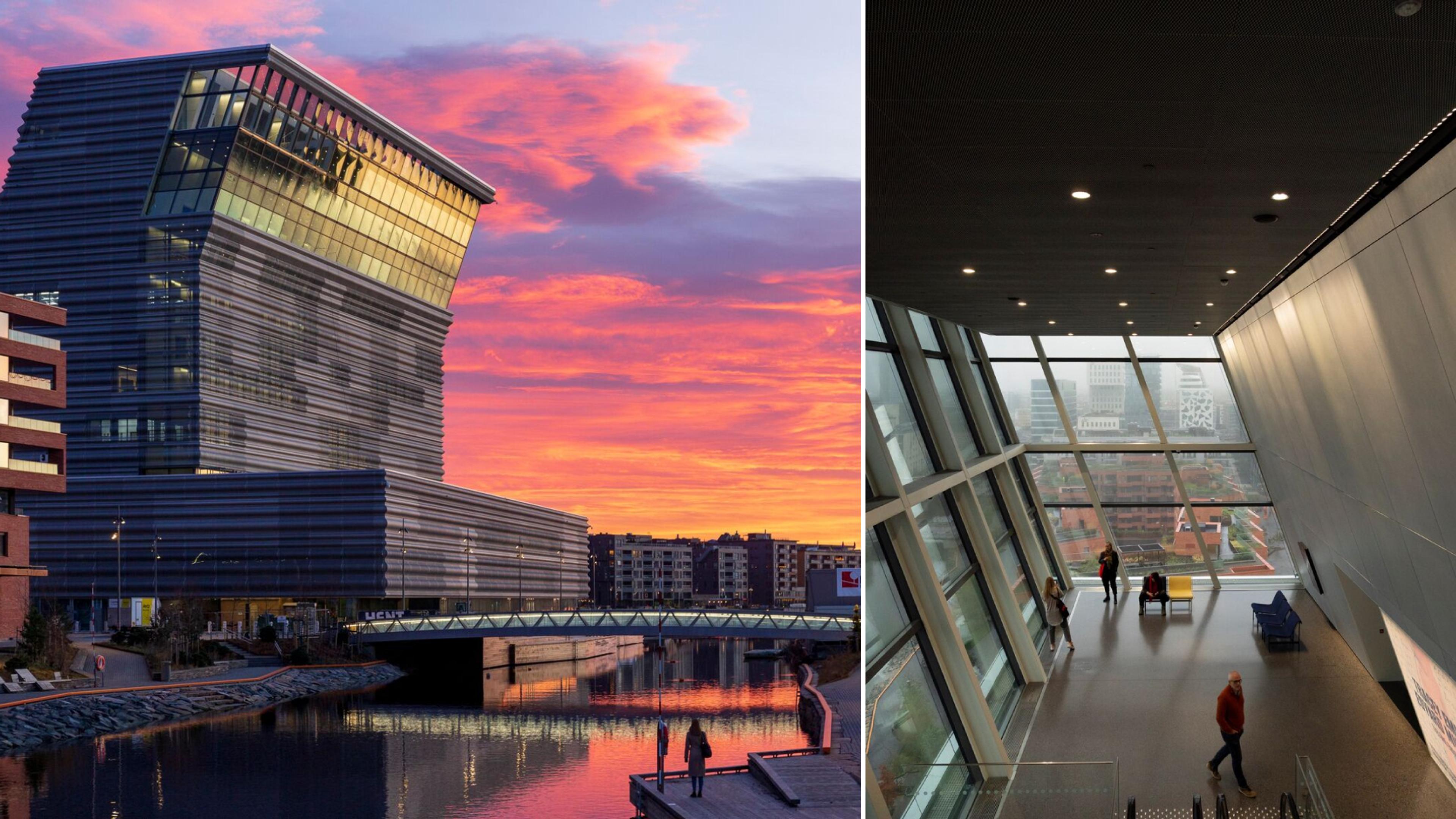 The Munch museum in Bjørvika, Oslo, in autumn weather