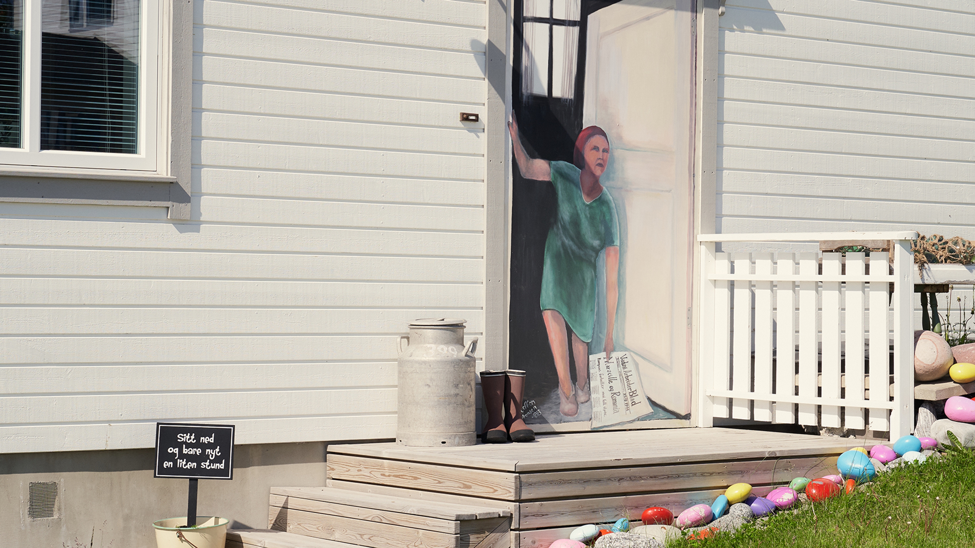 Colorful art outside privat house